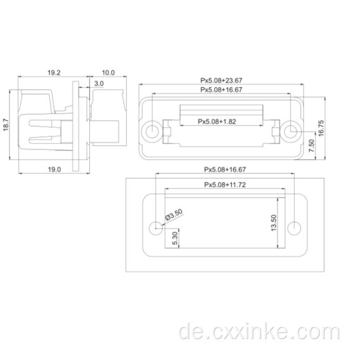 5,08 mm Stellplug-in-Wand durch Klemme Blockanschluss